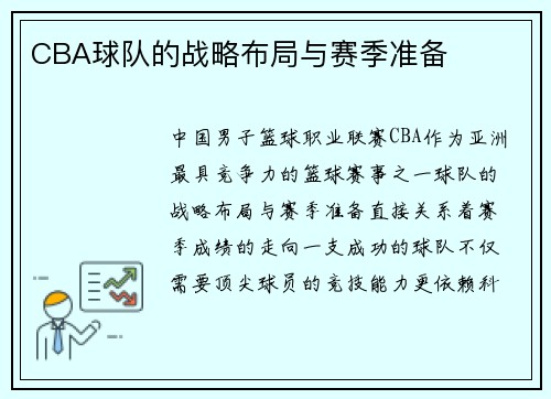 CBA球队的战略布局与赛季准备